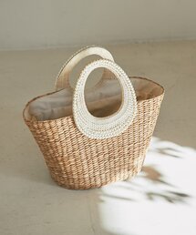 La boutique BonBon | パールハンドルバスケットL(かごバッグ)