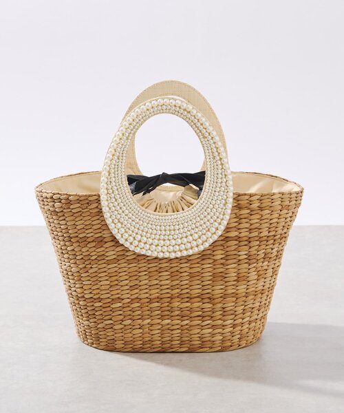 La boutique BonBon（ラブティックボンボン）の「パールハンドルバスケットL（かごバッグ・レディース・ベージュ・FREE）」の10枚目の写真