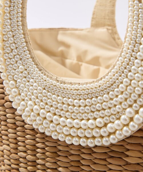 La boutique BonBon（ラブティックボンボン）の「パールハンドルバスケットL（かごバッグ・レディース・ベージュ・FREE）」の16枚目の写真