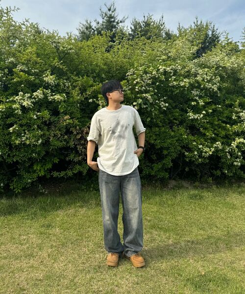 ACSHI(アクシ)の「ヴィンテージウォッシングカーペンターバルーンフィットデニムパンツユニセックス(ブラック)(デニムパンツ・メンズ・その他・S/M/L/XL/XS/XXL)」の21枚目の写真