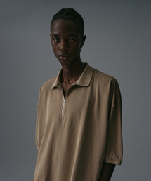 THE ANTI PLATFORM（ディアンチプラットフォーム）の「ピグメントオーバーサイズジップアップピケシャツ（ベージュ）（ポロシャツ）」