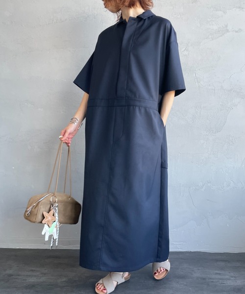 mizuiro ind/ミズイロインド] ペインターライクワンピース（ワンピース