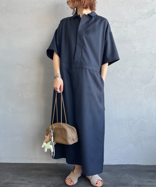 mizuiro ind/ミズイロインド] ペインターライクワンピース（ワンピース