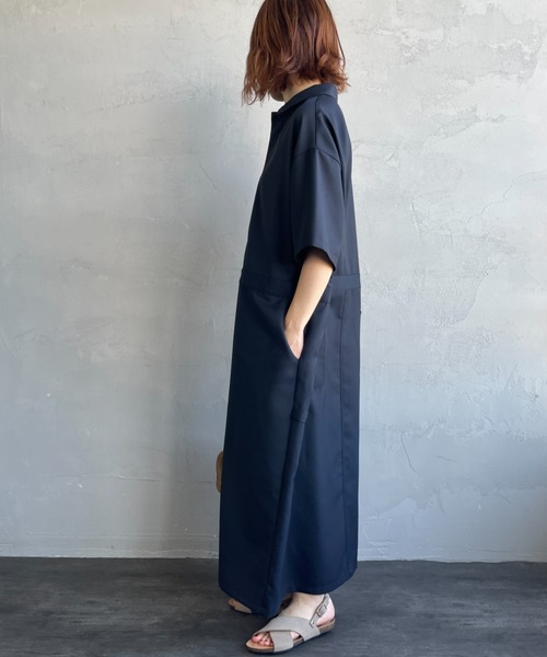 mizuiroind（ミズイロインド）の「[mizuiro ind/ミズイロインド] ペインターライクワンピース（ワンピース・レディース・ネイビー/ブラック・F）」の14枚目の写真