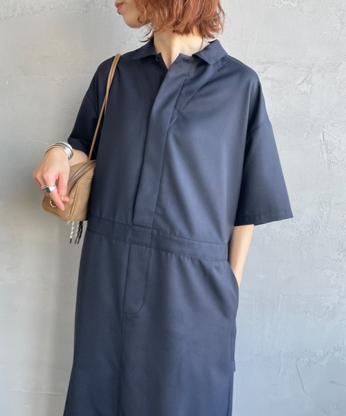 mizuiroind（ミズイロインド）の「[mizuiro ind/ミズイロインド] ペインターライクワンピース（ワンピース・レディース・ネイビー/ブラック・F）」の16枚目の写真