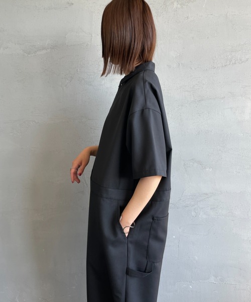 mizuiroind（ミズイロインド）の「[mizuiro ind/ミズイロインド] ペインターライクワンピース（ワンピース・レディース・ネイビー/ブラック・F）」の4枚目の写真