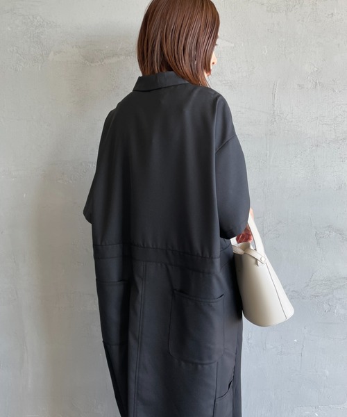 mizuiroind（ミズイロインド）の「[mizuiro ind/ミズイロインド] ペインターライクワンピース（ワンピース・レディース・ネイビー/ブラック・F）」の5枚目の写真