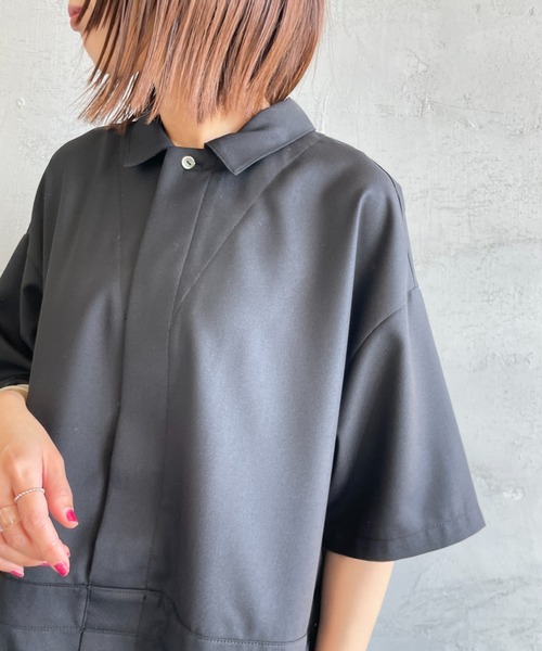 mizuiroind（ミズイロインド）の「[mizuiro ind/ミズイロインド] ペインターライクワンピース（ワンピース・レディース・ネイビー/ブラック・F）」の6枚目の写真