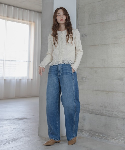 URBAN RESEARCH Sonny Label(アーバンリサーチサニーレーベル)の「レースシャーリングフリルカットソー(Tシャツ/カットソー・レディース・ブラック/ホワイト系その他・FREE)」の7枚目の写真