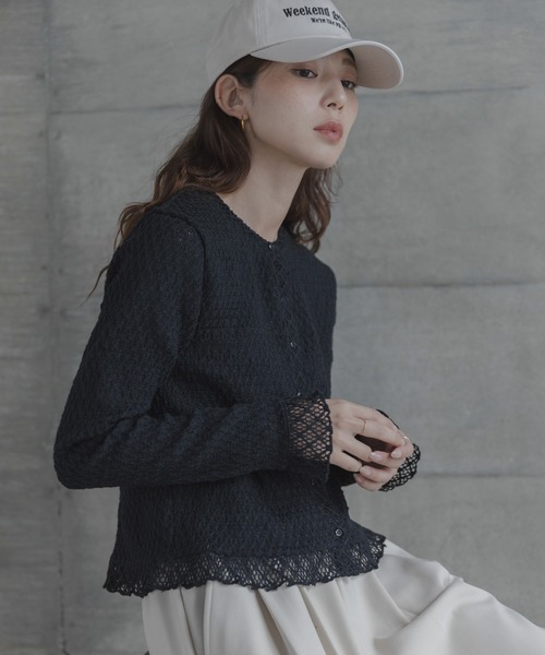 URBAN RESEARCH Sonny Label(アーバンリサーチサニーレーベル)の「レースシャーリングフリルカットソー(Tシャツ/カットソー・レディース・ブラック/ホワイト系その他・FREE)」の9枚目の写真