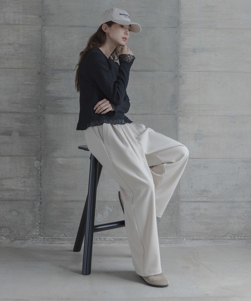 URBAN RESEARCH Sonny Label(アーバンリサーチサニーレーベル)の「レースシャーリングフリルカットソー(Tシャツ/カットソー・レディース・ブラック/ホワイト系その他・FREE)」の11枚目の写真