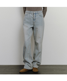Fog washed straight denim