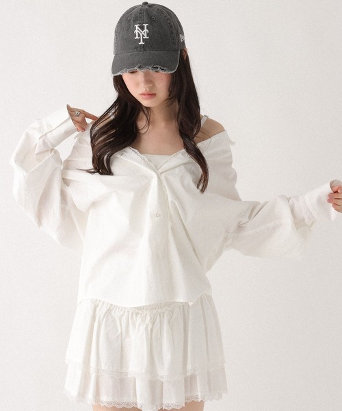 Heather(ヘザー)の「2WAYレースパジャマシャツ 656550(シャツ/ブラウス・レディース・アイボリー/ベージュ系その他/ブルー系その他・FREE)」の1枚目の写真