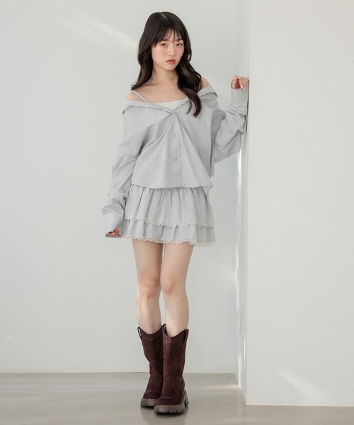 Heather(ヘザー)の「2WAYレースパジャマシャツ 656550(シャツ/ブラウス・レディース・アイボリー/ベージュ系その他/ブルー系その他・FREE)」の9枚目の写真