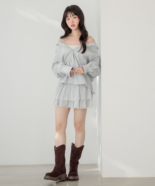 Heather(ヘザー)の「2WAYレースパジャマシャツ 656550(シャツ/ブラウス・レディース・アイボリー/ベージュ系その他/ブルー系その他・FREE)」の10枚目の写真