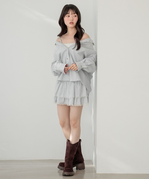 Heather(ヘザー)の「2WAYレースパジャマシャツ 656550(シャツ/ブラウス・レディース・アイボリー/ベージュ系その他/ブルー系その他・FREE)」の11枚目の写真