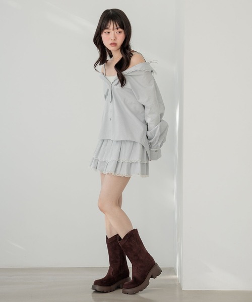 Heather(ヘザー)の「2WAYレースパジャマシャツ 656550(シャツ/ブラウス・レディース・アイボリー/ベージュ系その他/ブルー系その他・FREE)」の12枚目の写真