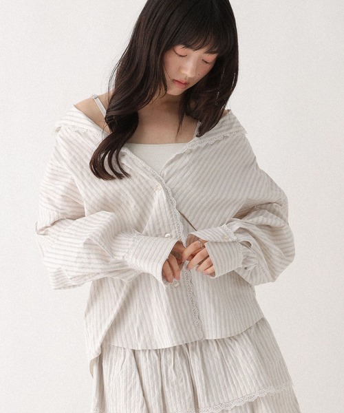 Heather(ヘザー)の「2WAYレースパジャマシャツ 656550(シャツ/ブラウス・レディース・アイボリー/ベージュ系その他/ブルー系その他・FREE)」の21枚目の写真