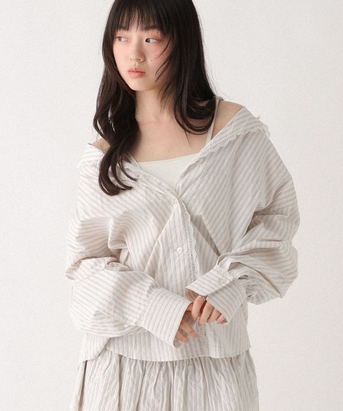 Heather(ヘザー)の「2WAYレースパジャマシャツ 656550(シャツ/ブラウス・レディース・アイボリー/ベージュ系その他/ブルー系その他・FREE)」の22枚目の写真