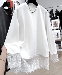 JOHNNY WOLF | MARULUK レースドッキング ルーズ  Tシャツ(Tシャツ/カットソー)