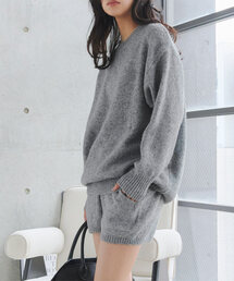 クルーネックニット×ショートパンツ2点セット