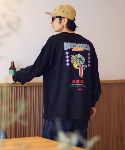 Leyline(レイライン)の「【Leyline】Drunken master l/s tee(DRAGON)(Tシャツ/カットソー・メンズ・ブラック/ホワイト・XL/L/M)」の4枚目の写真