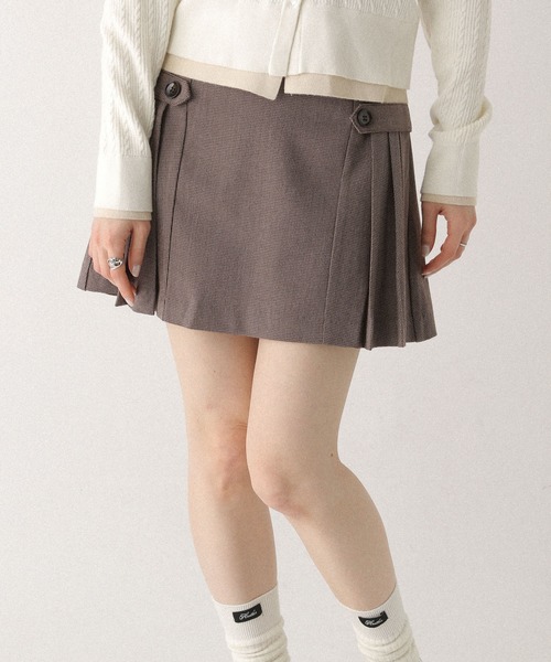 Heather（ヘザー）の「サイドプリーツミニスカート　652974（スカート・レディース・グレー/グレー系その他/ベージュ系その他/キャメル・S/M）」の4枚目の写真