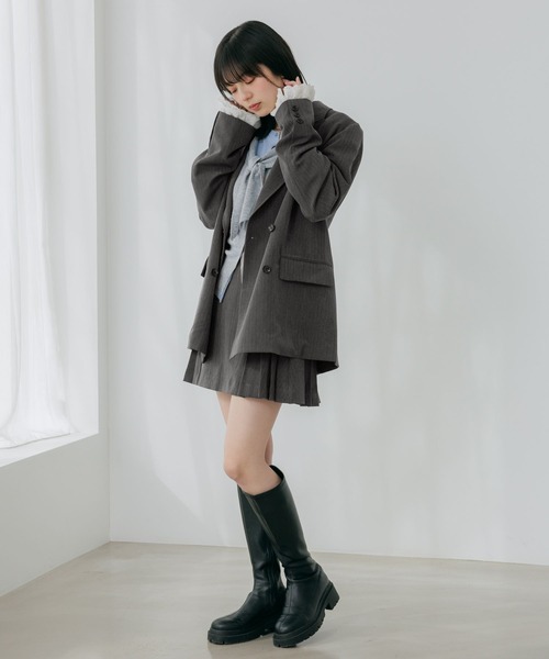 Heather（ヘザー）の「サイドプリーツミニスカート　652974（スカート・レディース・グレー/グレー系その他/ベージュ系その他/キャメル・S/M）」の8枚目の写真