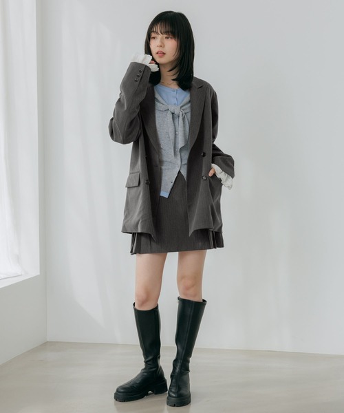Heather（ヘザー）の「サイドプリーツミニスカート　652974（スカート・レディース・グレー/グレー系その他/ベージュ系その他/キャメル・S/M）」の9枚目の写真