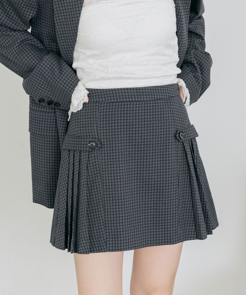 Heather（ヘザー）の「サイドプリーツミニスカート　652974（スカート・レディース・グレー/グレー系その他/ベージュ系その他/キャメル・S/M）」の10枚目の写真