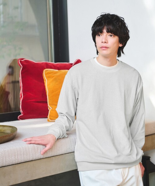 green label relaxing（グリーンレーベルリラクシング）の「メランジ パイル クルーネック カットソー（Tシャツ/カットソー・メンズ・ネイビー/ダークグレー/ライトグレー・L/S/XL/M）」の2枚目の写真
