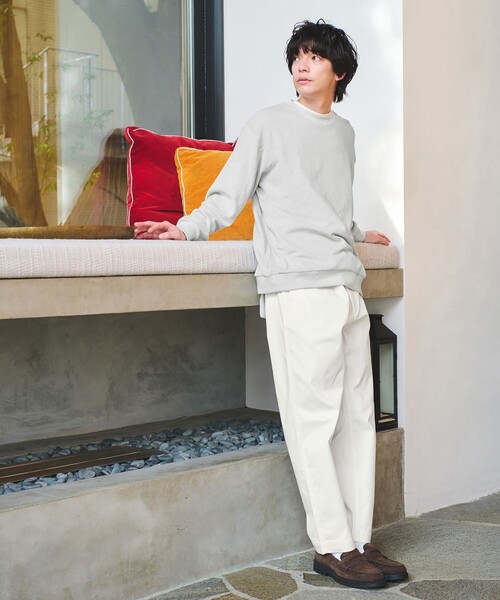 green label relaxing（グリーンレーベルリラクシング）の「メランジ パイル クルーネック カットソー（Tシャツ/カットソー・メンズ・ネイビー/ダークグレー/ライトグレー・L/S/XL/M）」の4枚目の写真