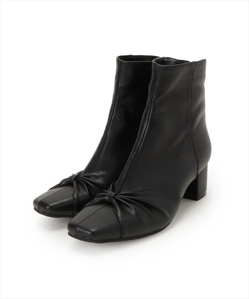 WILLSELECTION（ウィルセレクション）の「フロントリボンショートブーツ（ブーツ・レディース・アイボリー/ブラック・SMALL/LARGE/MEDIUM）」の3枚目の写真