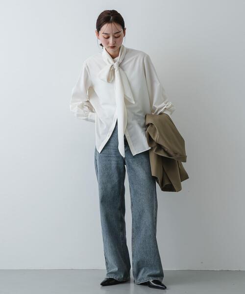 SENSE OF PLACE by URBAN RESEARCH（センスオブプレイスバイアーバンリサーチ）の「『イージーケア』ボウタイリボンブラウス（シャツ/ブラウス・レディース・アイボリー/ピンク系その他/ブルー系その他・ONE）」の9枚目の写真
