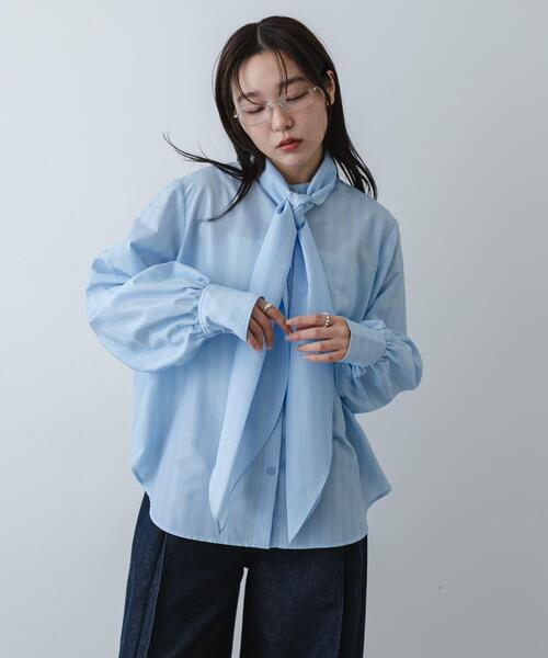 SENSE OF PLACE by URBAN RESEARCH（センスオブプレイスバイアーバンリサーチ）の「『イージーケア』ボウタイリボンブラウス（シャツ/ブラウス・レディース・アイボリー/ピンク系その他/ブルー系その他・ONE）」の13枚目の写真