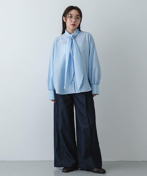 SENSE OF PLACE by URBAN RESEARCH（センスオブプレイスバイアーバンリサーチ）の「『イージーケア』ボウタイリボンブラウス（シャツ/ブラウス・レディース・アイボリー/ピンク系その他/ブルー系その他・ONE）」の15枚目の写真