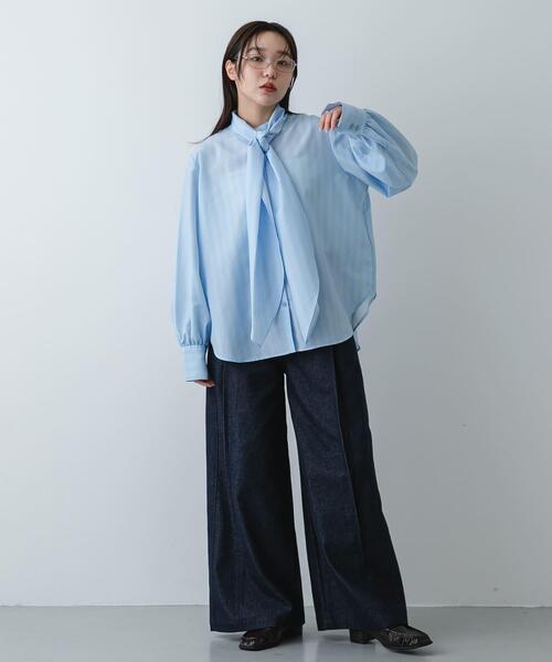 SENSE OF PLACE by URBAN RESEARCH（センスオブプレイスバイアーバンリサーチ）の「『イージーケア』ボウタイリボンブラウス（シャツ/ブラウス・レディース・アイボリー/ピンク系その他/ブルー系その他・ONE）」の16枚目の写真
