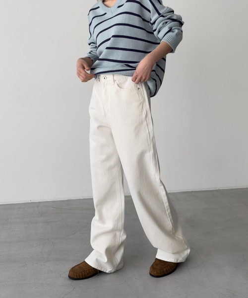 CANAL JEAN（キャナルジーン）の「MAYSEVEN　コットンストレートパンツ（その他パンツ・レディース・アイボリー・SMALL/MEDIUM）」の2枚目の写真