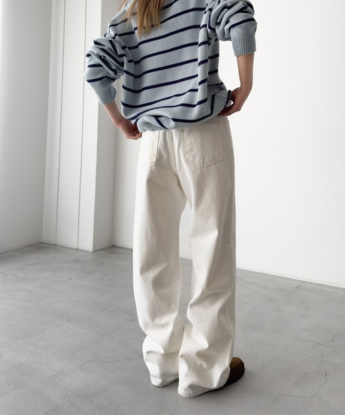 CANAL JEAN（キャナルジーン）の「MAYSEVEN　コットンストレートパンツ（その他パンツ・レディース・アイボリー・SMALL/MEDIUM）」の3枚目の写真