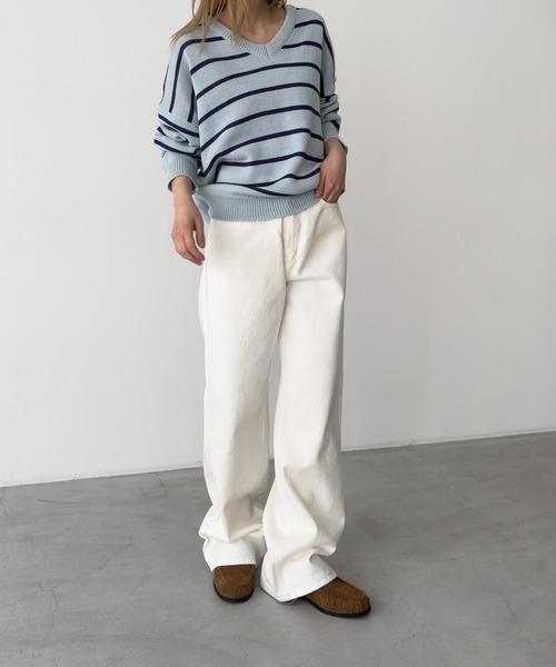 CANAL JEAN（キャナルジーン）の「MAYSEVEN　コットンストレートパンツ（その他パンツ・レディース・アイボリー・SMALL/MEDIUM）」の5枚目の写真