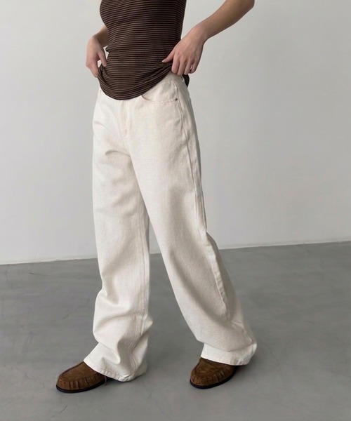 CANAL JEAN（キャナルジーン）の「MAYSEVEN　コットンストレートパンツ（その他パンツ・レディース・アイボリー・SMALL/MEDIUM）」の5枚目の写真