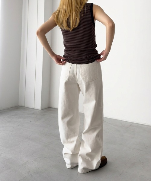 CANAL JEAN（キャナルジーン）の「MAYSEVEN　コットンストレートパンツ（その他パンツ・レディース・アイボリー・SMALL/MEDIUM）」の6枚目の写真