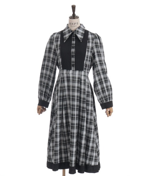 axes femme(アクシーズファム)の「チェック切替シャツワンピース(ワンピース・レディース・ブラック/ベージュ/ピンク・MEDIUM)」の19枚目の写真