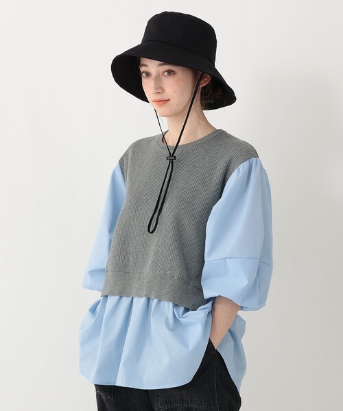 Afternoon Tea（アフタヌーンティー）の「ツバ広UVバケットハット（ハット・レディース・ベージュ/ブラック/アイボリー・ONE SIZE）」の5枚目の写真