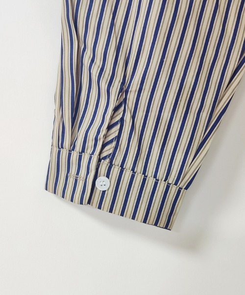 ONEP STAR(ワンピスター)の「配色切替×ストライプシャツ(シャツ/ブラウス・レディース・ブルー/グリーン・X-LARGE/LARGE/MEDIUM)」の14枚目の写真