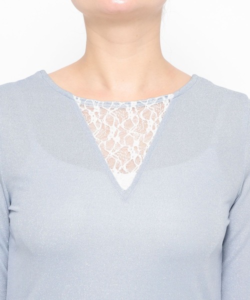 HARE（ハレ）の「2WAYラメシアーレースキリカエカットソー(HARE)（Tシャツ/カットソー・レディース・ホワイト/ブルー/ブラック・FREE）」の12枚目の写真