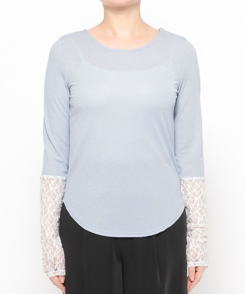 HARE（ハレ）の「2WAYラメシアーレースキリカエカットソー(HARE)（Tシャツ/カットソー・レディース・ホワイト/ブルー/ブラック・FREE）」の16枚目の写真