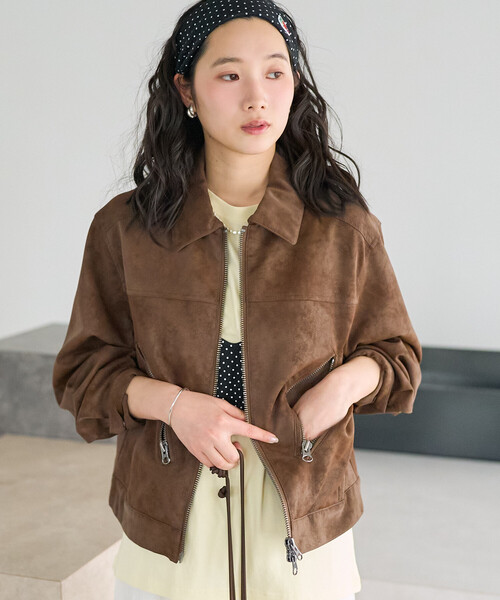 セール】レザレット ジップポケット ショートブルゾン（ブルゾン
