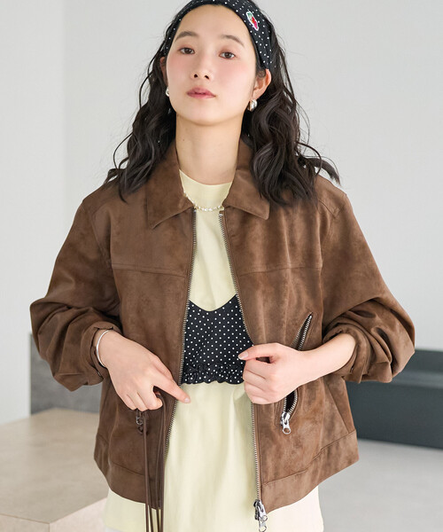 セール】レザレット ジップポケット ショートブルゾン（ブルゾン