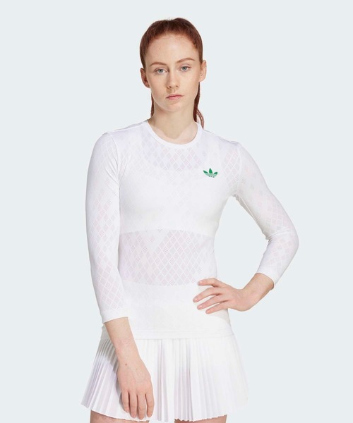adidas(アディダス)の「テニス プロ クライマクール 7分袖Tシャツ / ロンT / アディダス adidas(Tシャツ/カットソー・レディース・ホワイト・LARGE/MEDIUM/SMALL/X-LARGE)」の1枚目の写真